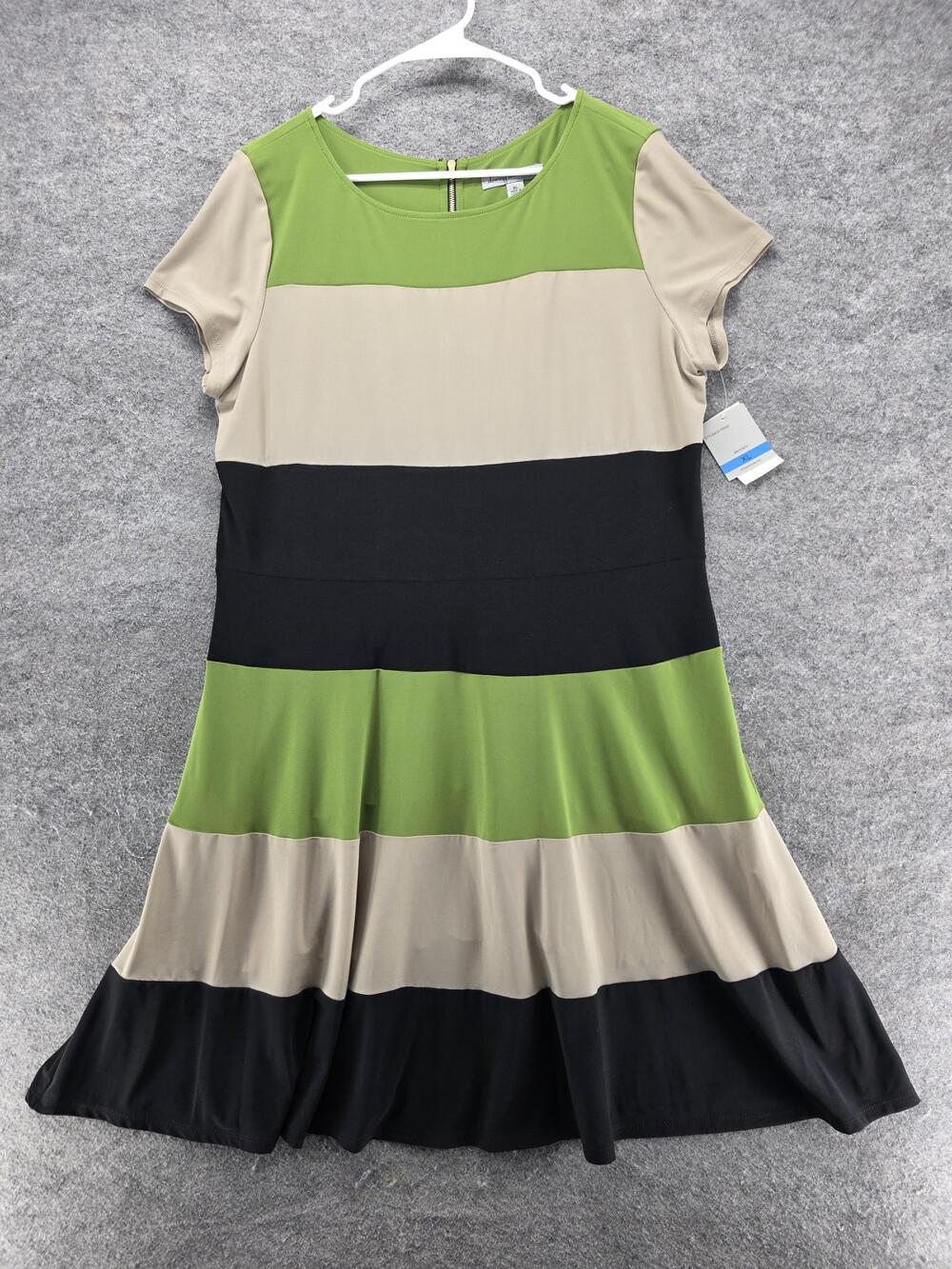 Danny & Nicole Dress Womens XL Multicolor Colorblock Fit & Flare Knee Length